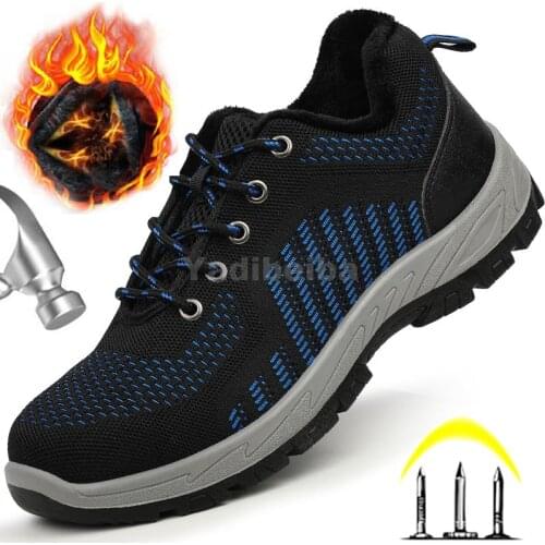 2021 Construction Safety Shoes Man Boots Winter Shoes Indestructible Industrial Shoes Puncture-Proof Work Boots Protective Shoes