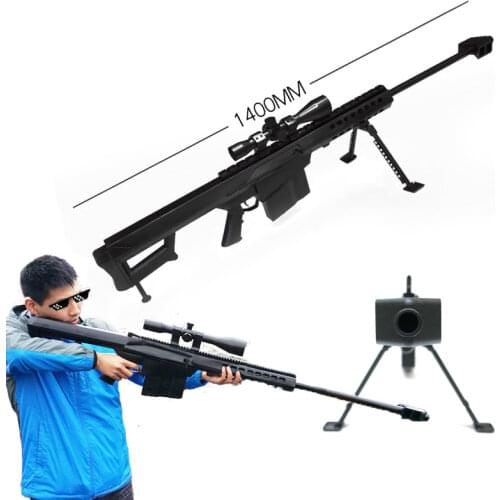 1:1 3D Paper Model 1400mm Barrett Building Block Kits Cosplay Weapon Educational Toys Gun Handicrafts with Instruction Book