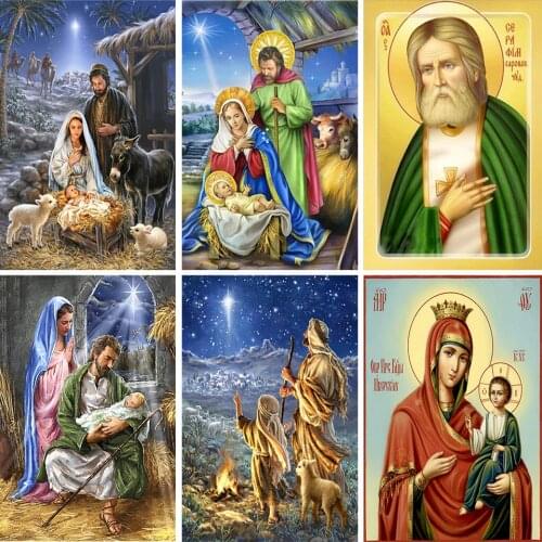 5D Full Diamond Painting Jesus Religion Cross Stitch Kit Embroidery Mosaic Portrait DIY Home Decoration Gift Art