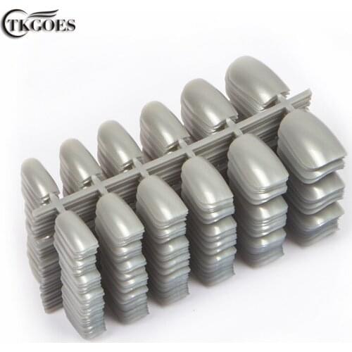 600pcs/pack Light Gray Suqare False Nail Tips Full Cover 10 Sizes With Extra Nr 5 and Nr 6 Press on nails display