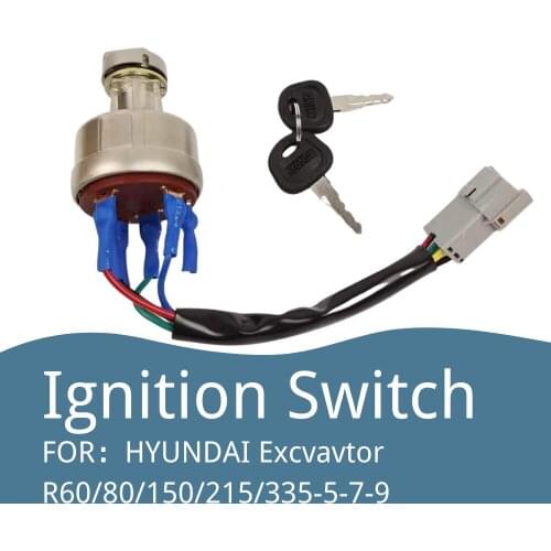 Excavator Accessories Lgnition Switch for Excavator R60 R80 R150 R215 R335-5-7-9 Electric Door Lock Start Key