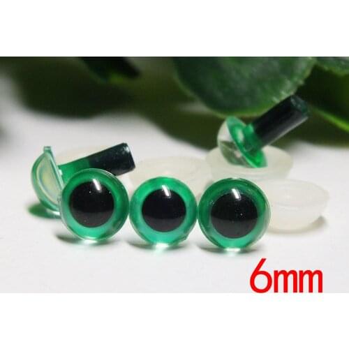 Fress ship!!! fashion new 100pcs 6mm green Color Acrylic Safety Eyes Bears Dolls/toy eyes