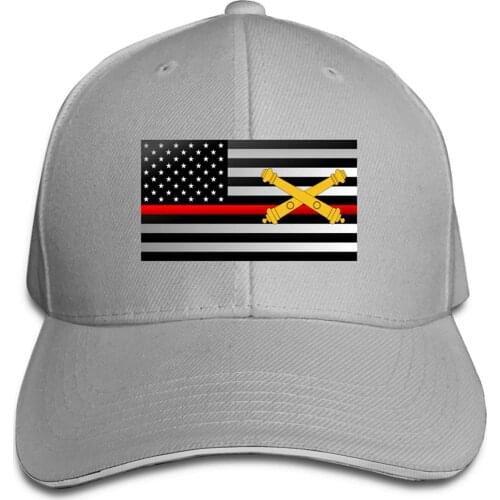 Baseball Cap For Men 2021 Us Army Field Artillery Thin Red Line Flag Mans Womans Adjustable Hat Sandwich Dad Hat