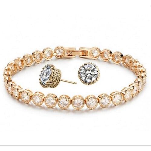 6mm Cubic Zirconia Tennis Bracelets Iced Out Chain Crystal Wedding Bracelet For Women Men Gold Silver Color Bracelet