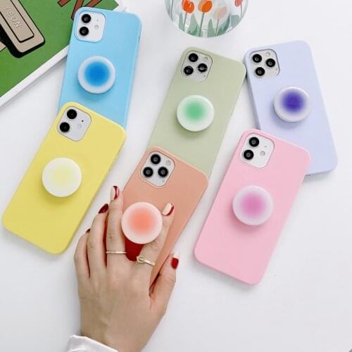 Gradient Bracket Case For Vivo Y11 Y12 Y13 Y15 Y17 Y19 V19 V17 S1 Z1 V15 Pro Y91 Y95 Y91C Y93 Y85 V9 Y83 Y81 Soft TPU Cover