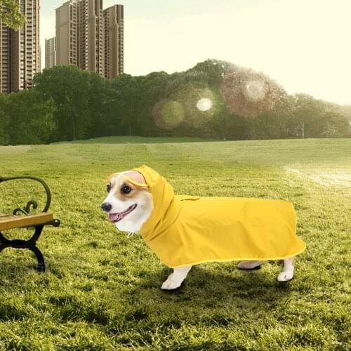 Dog Raincoat with Hood Water-resistant Dog Rain Poncho with Leash Hole Dog Rain Jacket for Small Medium Large Dogs 8 Size