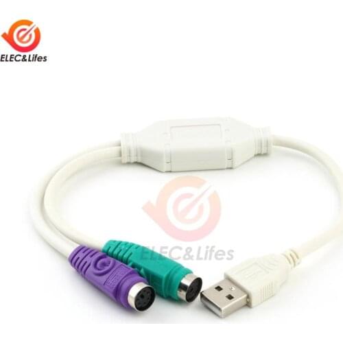 1Pcs USB Male To PS/2 PS2 Female Converter Cable Cord Converter Adapter Keyboard
