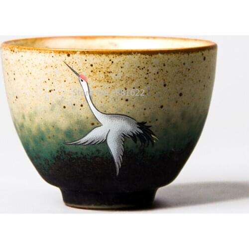 Ceramic Teacups Handmade Chinese Tea Cup Crane Kung Fu Cup Drinkware 100ml