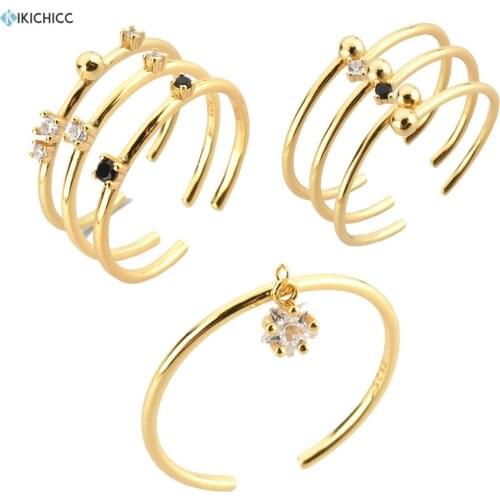 KIKICHICC 925 Sterling Silver Zircon Colorful Resizable Rings Summer Collection Rainbow luxury Slim Circle Jewelry For Party