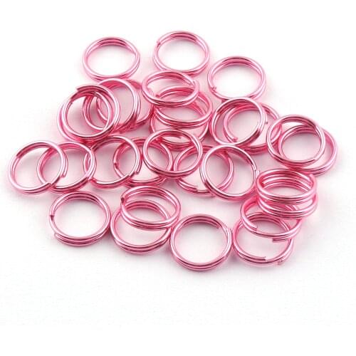 Key Rings 10mm Jump Rings Pink Iron Key Chains Replacement DIY accessories Jewelry Purse Handbag Earring Necklace Hardware