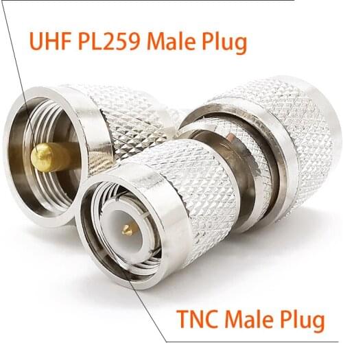UHF PL259 Male Plug to TNC Male Plug RF Coaxial Straight Adapter TNC to UHF RF Coax Connector