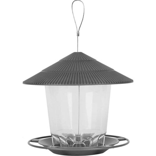 Bird Feeder Panorama Bird Feeder Hanging Wild Bird Feeder Round Shaped Roof for Gazebo Outside Garden Yard Decoration