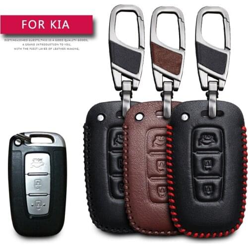 KUKAKEY Remote Smart Car Key Case For KIA K5 K4 K3 K2 Rio Sportage Cerato Sorento Forte Leather Keychain Key Holder Cover Bag