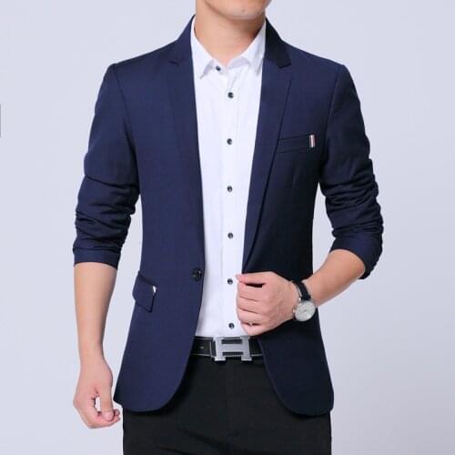 Men Blazer High Quality 2021 New Mens Jackets Spring Male Stand Collar Blazer Slim Fit Mens Blazer Black Jacket Plus Size 5XL