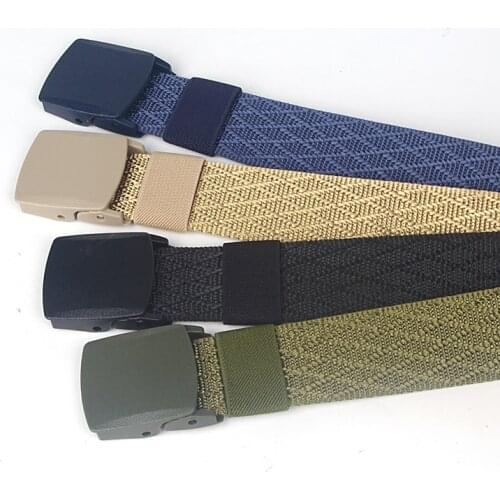 Men Army Nylon Belt 3.8cm Military Tactical Outdoor Sport Canvas Plastic Automatic Buckle Waist Strap Fashion Casual Jeans Belt