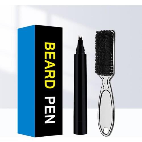 Beard Filling Pen Kit Beard Pencil Filler Waterproof Moustache Pen Beard Brush Moustache Coloring Shaping Tools Beard Enhancer