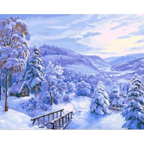 DRAWJOY Framed Picture Painting & Calligraphy Landscape DIY Painting By Numbers Home Decor For Living Room Wall