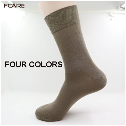 Fcare 10PCS=5 pairs black, khaki, dark gray, brown 43-46 bamboo fiber long leg socks bamboo men dress business socks calcetines