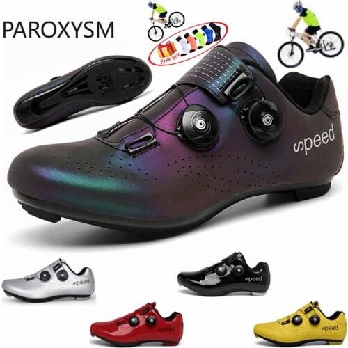Double buckle cycling shoes mountain bike road bike shoes breathable luminous self-locking cycling shoes cycling sportsPAROXYSM