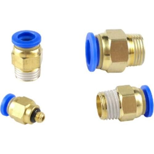 Air Pneumatic 4/6/8/10/12mm Hose Tube 1/8"1/4" 3/8" 1/2"BSPT Male Thread Air Pipe Connector Quick Coupling Brass Fitting