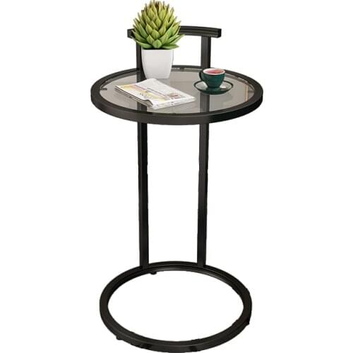 Simple Metal Small Side Table Iron Round Corner Table Wooden / Iron Desktop Living Room Table Coffee Table Tea Desk