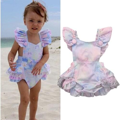 Floral Newborn Infant Baby Girl Bodysuit One Piece Bow-knot Jumpsuit Outfits Sunsuit Clothes