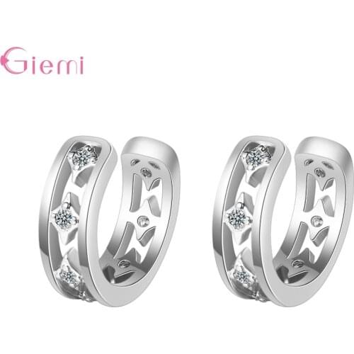 Simple Cubic Zirconia Earcuff Clip On Earrings For Women Girl Small Ear Cuff 925 Sterling Sivler Jewelry Pendientes Ornament