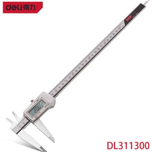 Deli Zinc AlloyDigital Caliper 0-300mm Multiple Purposes, Accurate Measurement Stainless Steel External Diameter Measurement