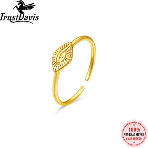 ElfoPlataSi Demon Eye 925 Sterling Silver Eye Ring Fashion Open Ring Women Wedding Party Ring Jewelry Y3-05