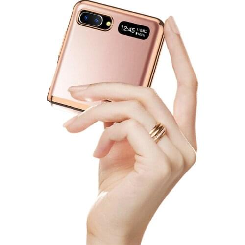 Ultra-thin Electroplating Transparent Phone Case Shockproof Shell Protective Cover for Samsung Galaxy Z Flip/F7000/F7070 Phone