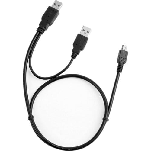 USB male to USB Male and mini 5pin Charger+Data SYNC Y Cable Cord Lead For Iomega 2.5" Portable Hard Drive Disk
