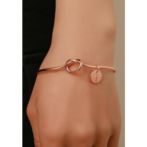 Knotted Letter Bracelet Bangles Trendy Personality 26 English Letters Bracelets For Women Wild Bracelets & Bangles Jewelry A153