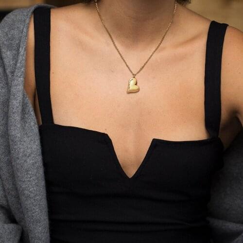 Vnox Hollow Tube Heart Pendant for Women,Engraved Always in My Heart Grandma Wife Sister Mom Love Gift, Elegant Necklaces