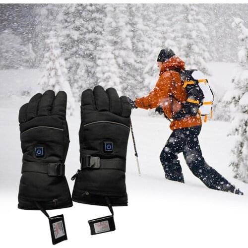 1 Pair Waterproof Heated Gloves Battery Powered For Motorcycle Hunting Winter Warmer ( Two Charging Boards, USB Charging Cable)