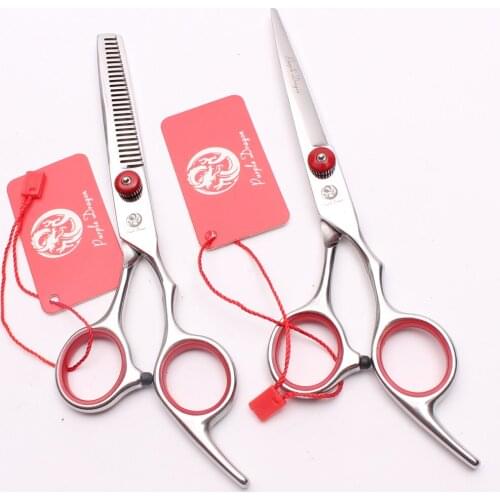 Z1001 6.0" Purple Dragon Red Screw Hairdressing Shears Cutting Thinning Scissors Styling Tools Professional Human Hair Scissors
