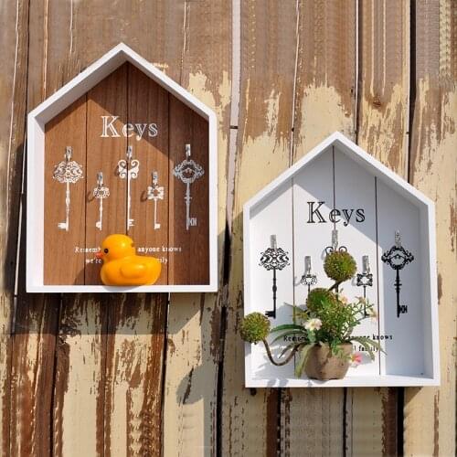 ZAKAK Style Household Decoration Handmade Boxes Cargo Organizer Storage Box Simple Key Hanging Wood Storage Shelf Racks