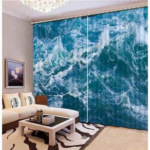 Surf Nature scenery Window Blackout Luxury 3D Curtains set For Bedroom Living room Office Hotel Curtain