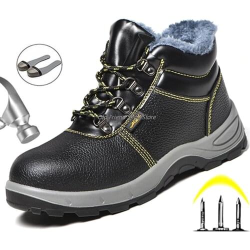 Anti-Puncture Shoes Safety Boots Mens Shoes Lightweight Winter Sneakers For Men Ankle Boots Steel Toe Cap Shoes Protective Boot