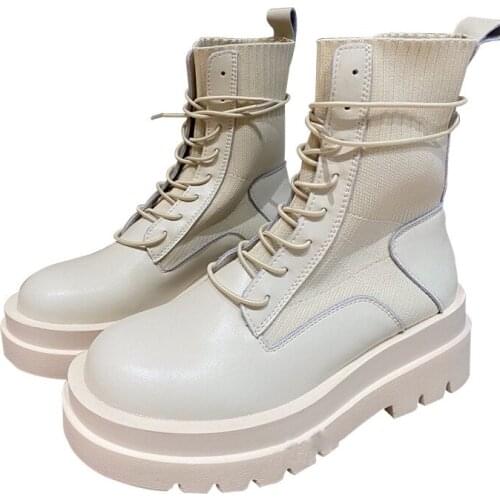 Women Casual Leather Boots Luxury Trainers Platform Boots Height Increasing Zip High-TOP Autumn Black Shoes