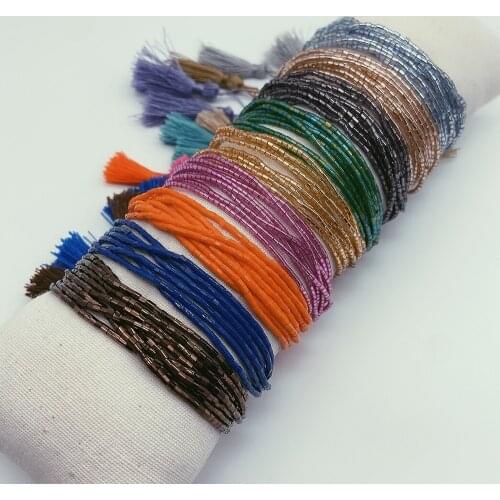 BLUESTAR Women Bracelet 8 strands Crystal Pulseras Mujer Moda Multicolor tube bead Crystal Handmade Jewelry Tassel