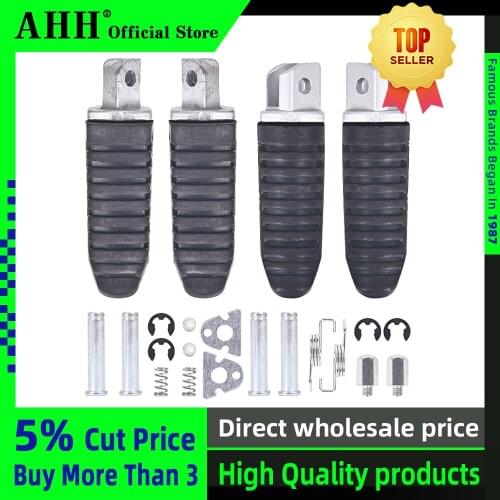 AHH 1Pair Aluminum Alloy Anti-Skid Black CNC Folding Foot Pegs Pedal Rest Front and Rear Footpegs Footrest For SUZUKI GSF400 74A