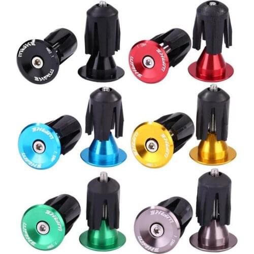 1pair Mountain Bike Handlebar Cap Bicycle Grips Aluminum Alloy Bike Handlebar End Lock-On Plugs Bar Grips Caps Bicycle Parts