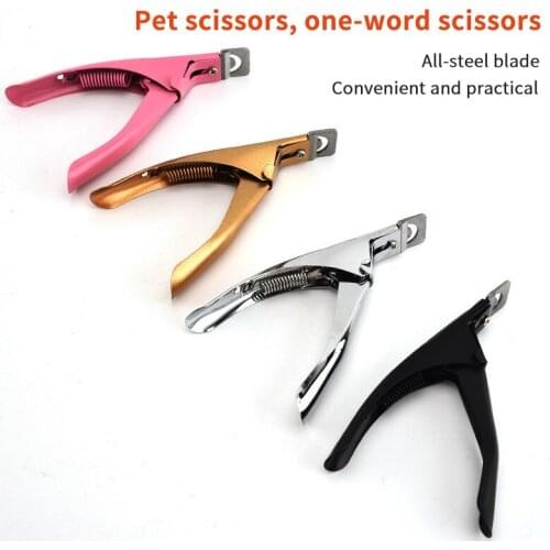 1 Pcs Nice-looking nail tools one-word nail scissors French false nail clippers U-shaped scissors trimmer stainless steel spring