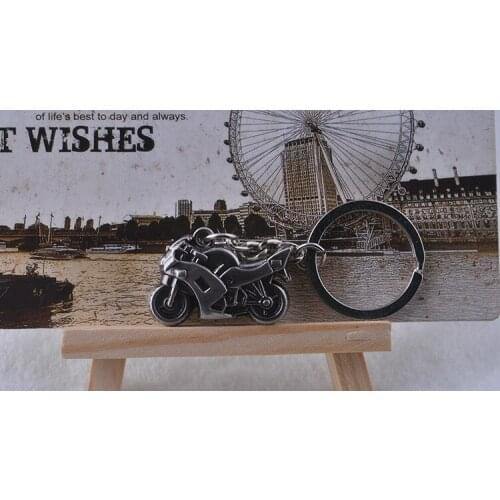 10PCS- Motorcycle Key Chain Ring Motor Bike Shape 3D Simulation Motocross Keychains Sport Motorbike Key Chain Ring