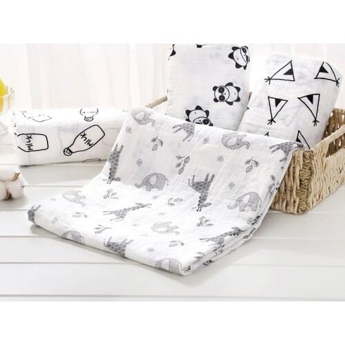 120x110cm Newborn Swaddle Blanket Muslin Diaper Baby Blankets Infant Gauze Bath Towel Baby Warp