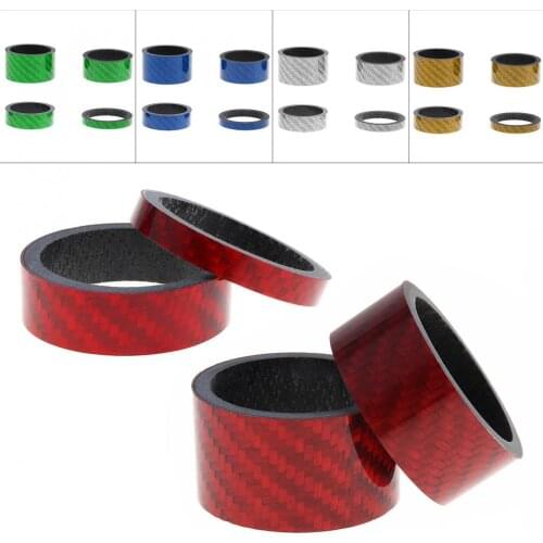 4pcs/set 28.6mm 3K Glassy Colorful High Strength Carbon Bike Fork Headset Spacer 5mm 10mm 15mm 20mm for Road Mountain Bicycle