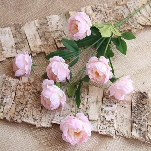 5pcs Artificial Peony 7 Head Flower Branch Wedding Ceiling Road Decoration Artificial Flower Home Hotel Decoration