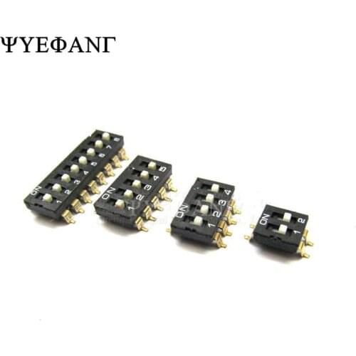 5pcs/lot KM SMT SMD Dip Switch, 2.54mm Pitch 2Bit/3Bit/4Bit/5Bit/6Bit/8Bit