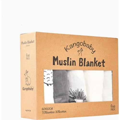 5 Pieces Multi-Functional Bamboo Baby Blankets Newborn Soft Cotton Muslin Swaddle Wrap Feeding Burp Cloth Towel Scarf Baby Stuff