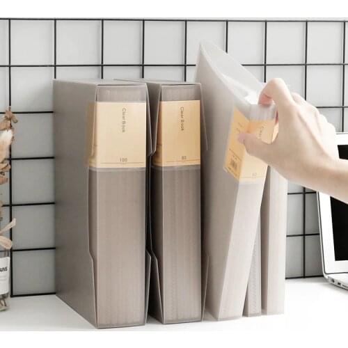 A4 Gray Information Book Examination Paper Folder Finishing Transparent Insert Multi-layered File Book Classification Collection